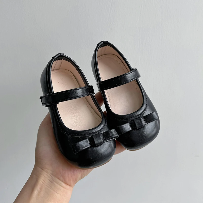 Meisjes Leren Flats Kids Peuter Kleine Vlinder-Knoop Elegante Non Slip Schoen Voor Meisje Prinses Schoenen Lente Nieuwe Stijl