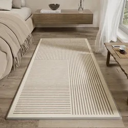 Japanese Style Bedroom Decor Bedside Rugs Thick Living Room Decoration Striped Rug Home  Anti-slip Mat Modern Study Plush Carpet