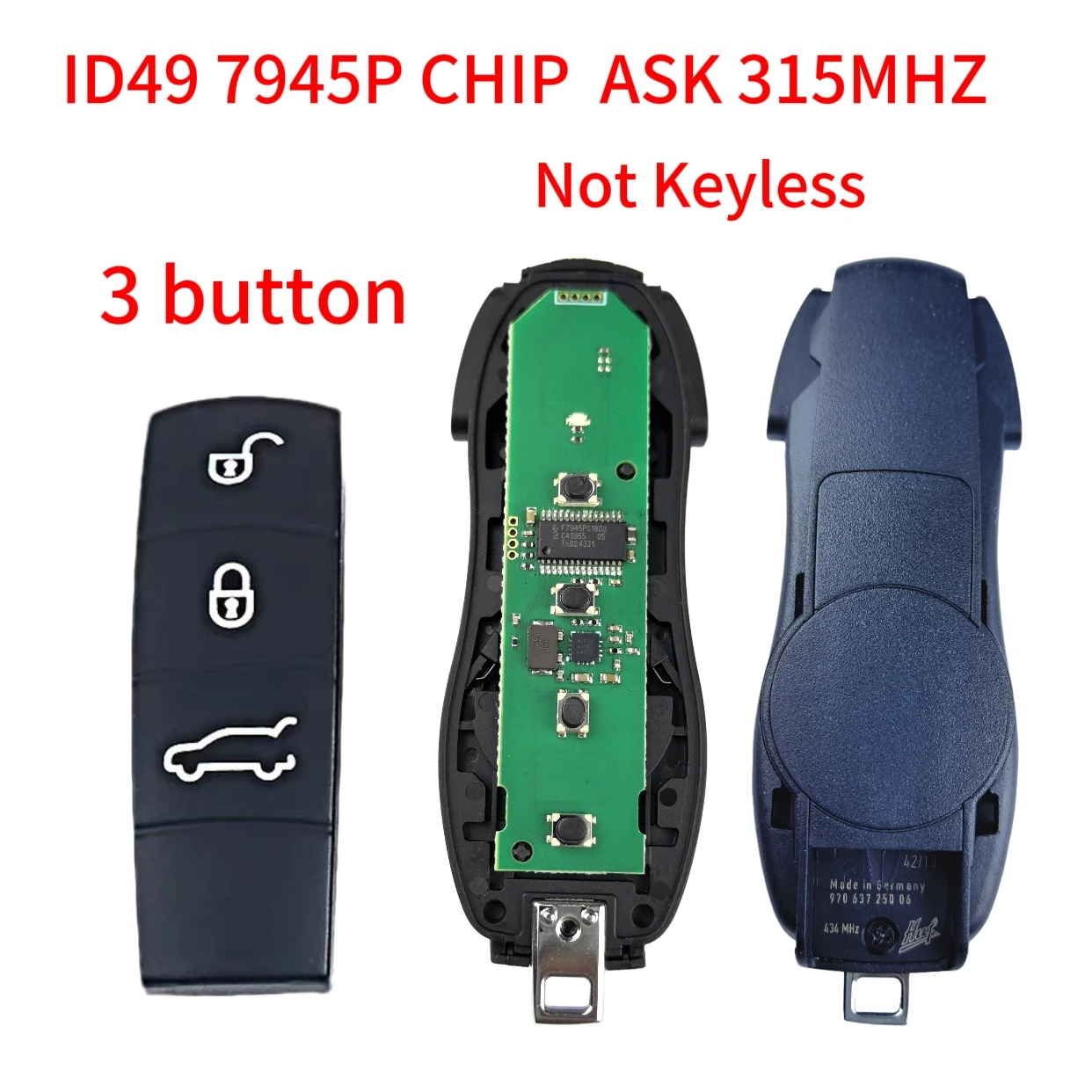 Jingxin ID49 PCF7945P Chip 315MHz 3/4-Tasten Kein Keyless-Funktion Auto-Fernbedienungsschlüssel und Leiterplatte für Porsche Panamera Cayenne Macan Autoschlüssel – Detail 2