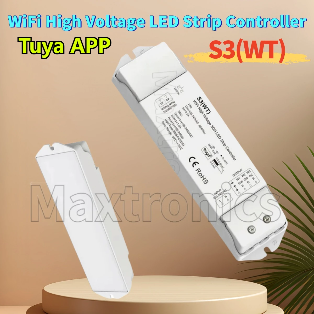 S3(WT) WiFi & RF High Voltage Controller 3CH*1A Skydance RF2.4G Tuya APP Cloud/Voice Control AC100-240V RGB LED Strip Controller