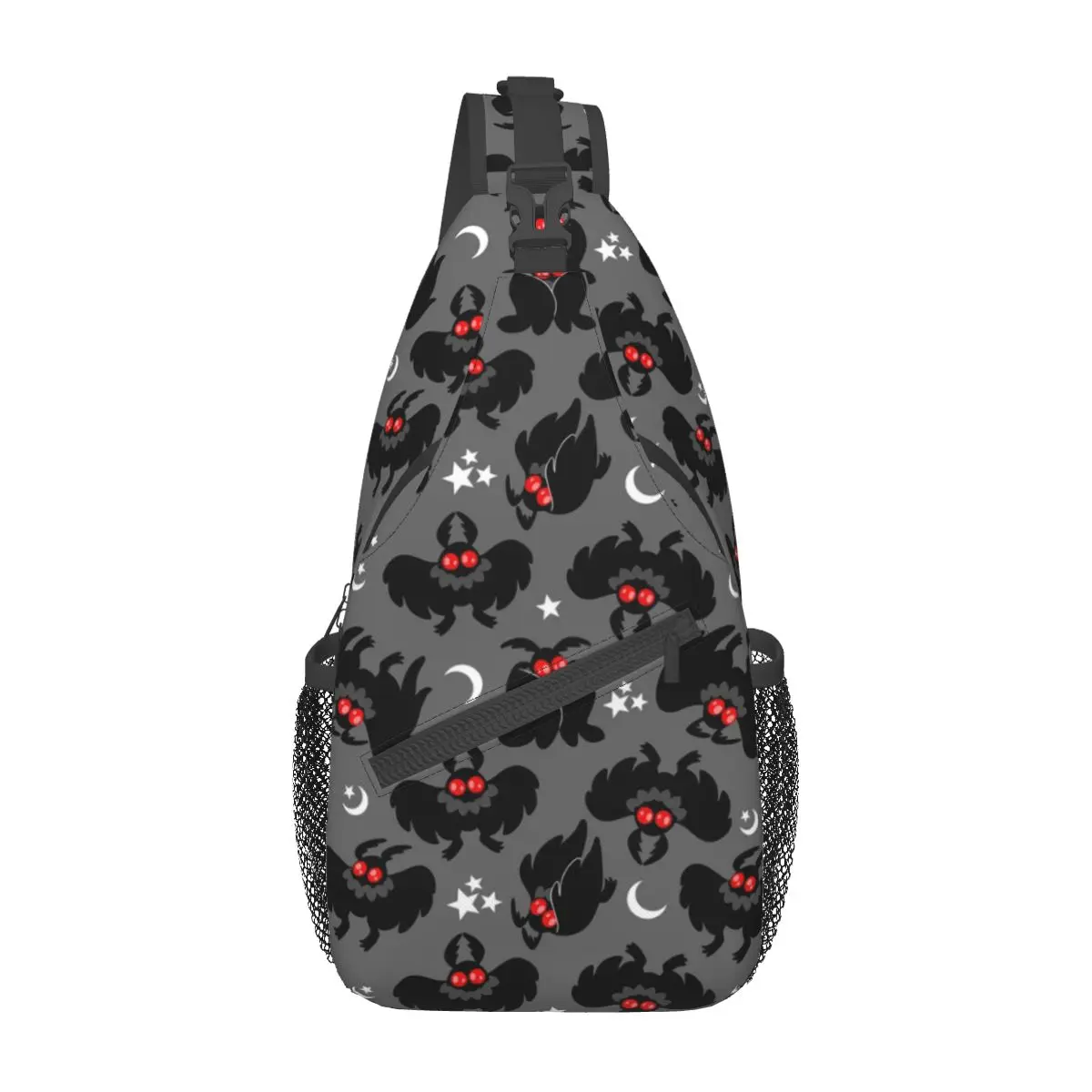 Schattige Cryptids Mothman Crossbody Sling Bag Bedrukt Borst Tas Cartoon Schouder Rugzak Dagrugzak Voor Wandelen Reizen Sporttas