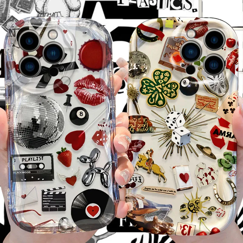 

Pictorial Wave Case for iPhone 16 15 14 Pro Max 13 12 Mini 11 XS X XR 8 7 Plus SE 2022 2020 Soft Shockproof Back Cover Funda