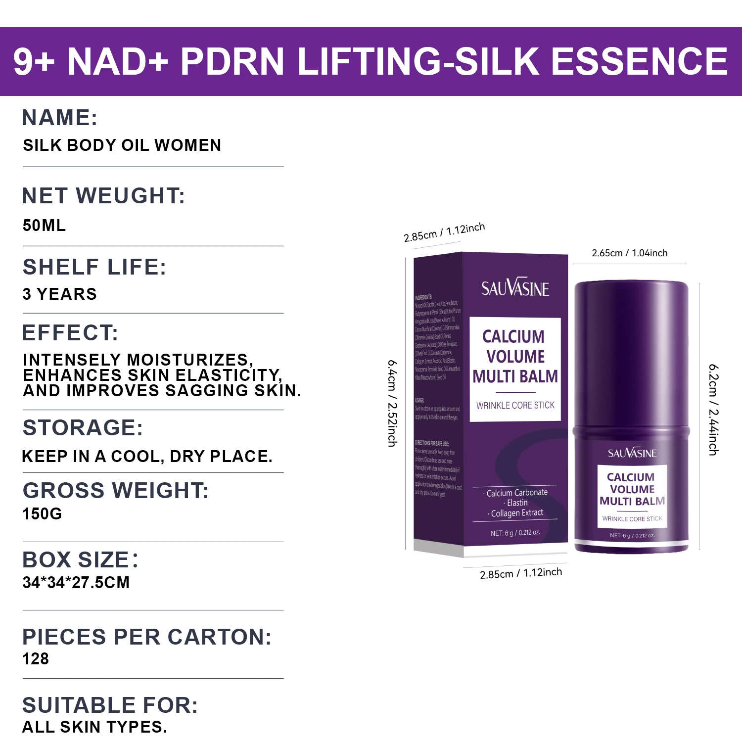 Calciumvolumen-Multi-Balsam zur Glättung feiner Linien, strafft und strafft den Augenhautstab für Unisex, hellt die Haut auf und spendet Feuchtigkeit – Detail 2