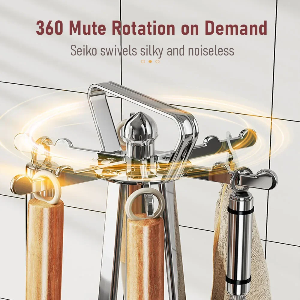 Kitchen Countert Cooking Utensils Spatula Spoon Holder 360 Rotated 6 Hooks Hanger Kitchen Storage Organizer Rack Spatula shelves