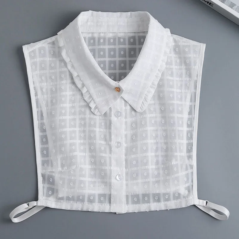 

Korean Cotton Fake Collar for Women's Shirt Detachable Collar Half Shirt Blouse White False Collar Top For Women Sweater Decor