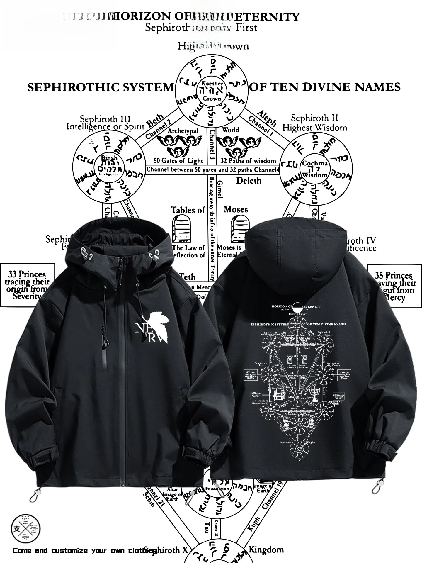 

Loose Casual Men's Jaet Spring Autumn Human Origin VA Card Game Outerwear Polyester Fiber Zipper Closure Hooded Jaet