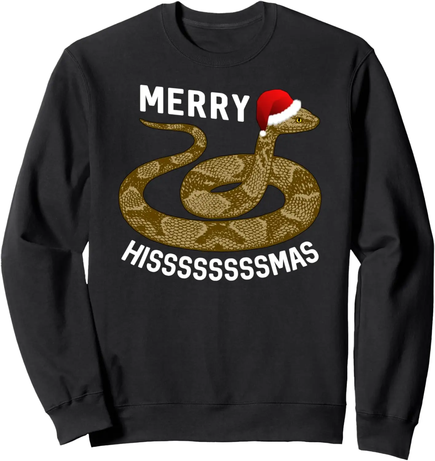 

Merry Hissmas Christmas Santa Hat Copperhead Snake Sweatshirt