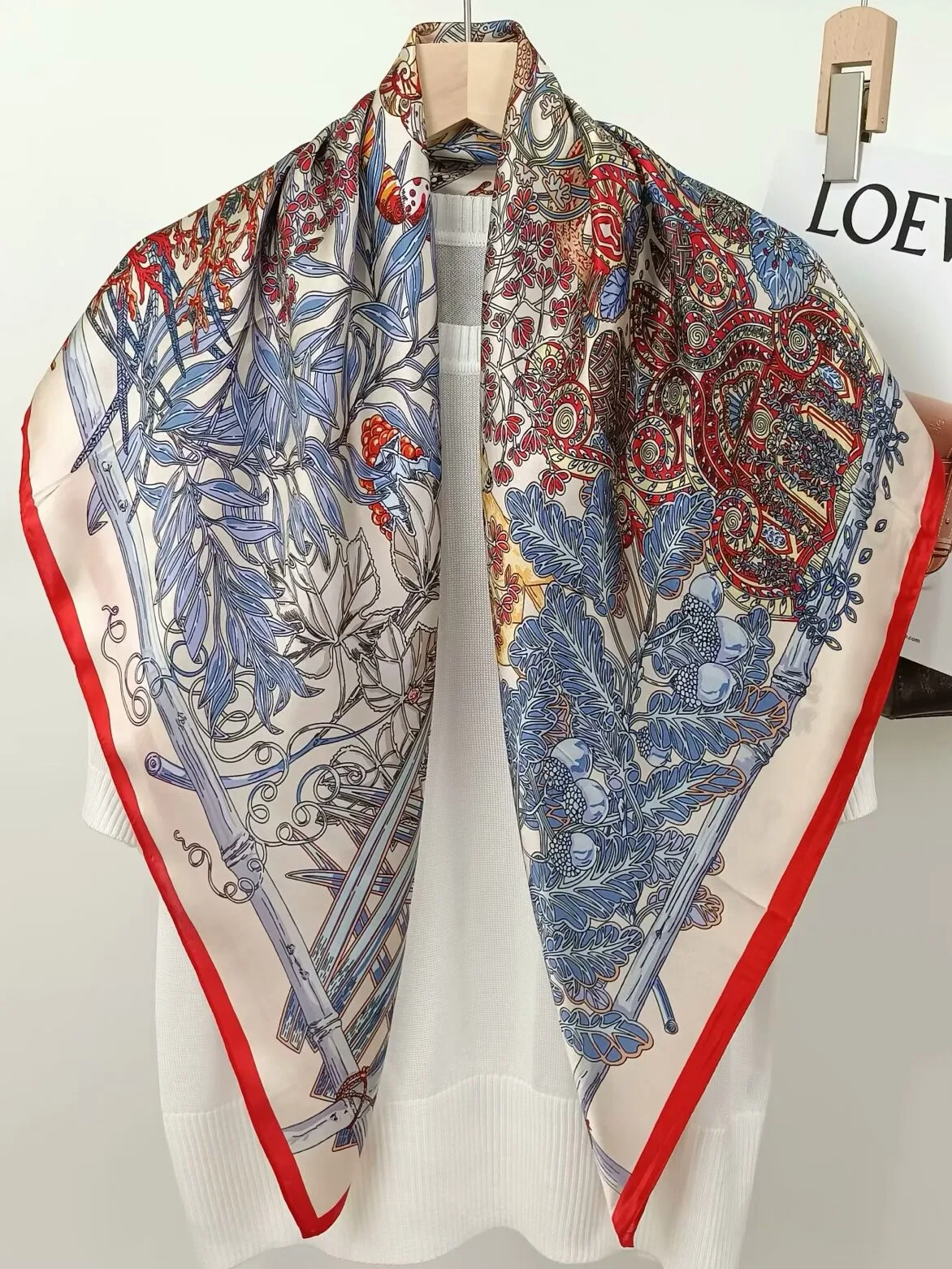 90CM Mulberry Silk Printed Square Scarf, Women's Fashionable Scarf And Headscarf, Satin Large Shawl, Frenulum Bandana
