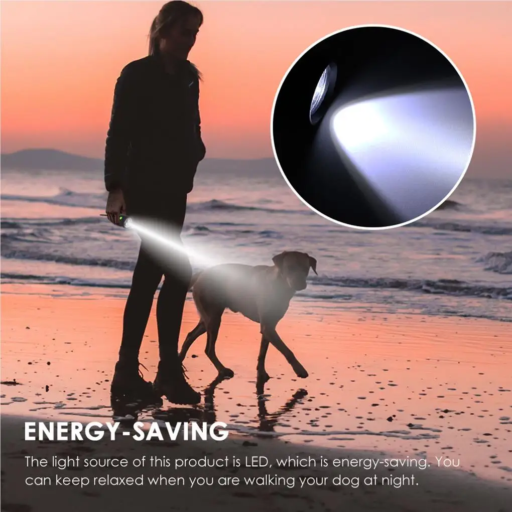 Waste Bags Dispenser Flashlight Poop Connection Holder Supplies Box Carrier Collar Outdoor for Dog Leash Puppy