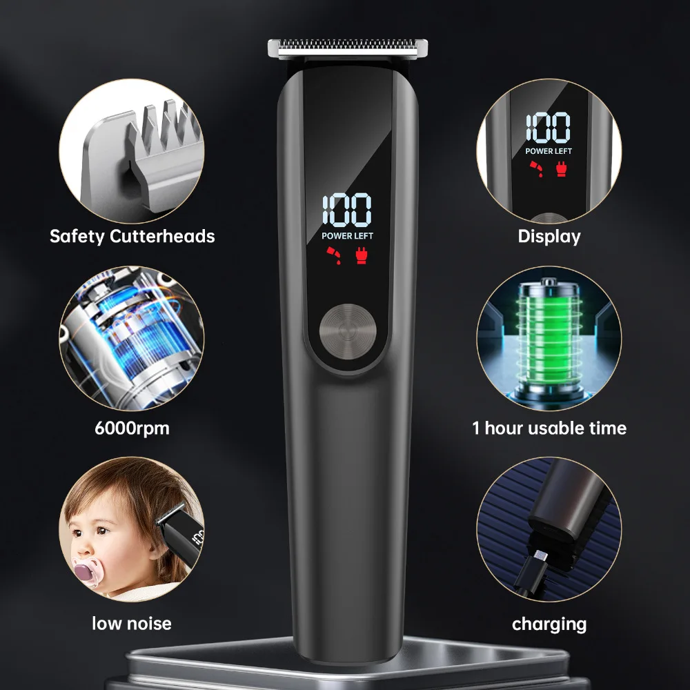 Multifunctional Haircut Set Rechargeable Electric Hair Clipper Dual-Purpose Power Supply for Hot-Selling
