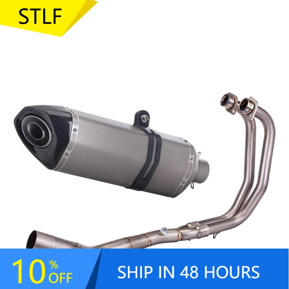 

STLFFor YAMAHAs R3 R25 MT05 MT03 Motorcycle Full Exhaust System Escape Slip on Front Tube Link Pipe Full Exhaust Pipe 2015-2023