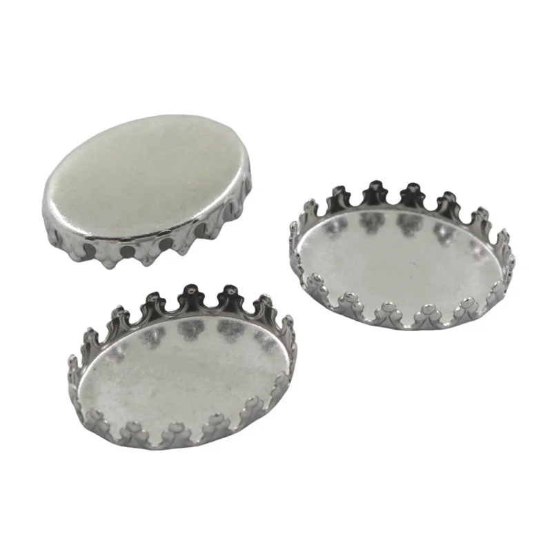 BoYuTe (100 Pieces/Lot) Oval 13*18mm Cabochon Base Blank Tray Diy Handmade Materials Stainless Steel Jewelry Accessories