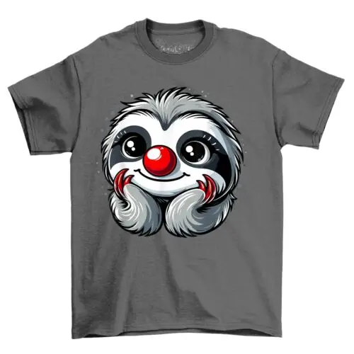 Happy Sloth Red Nose Novelty Funny T-Shirt Adults & Kids Comedy Tee Shirt