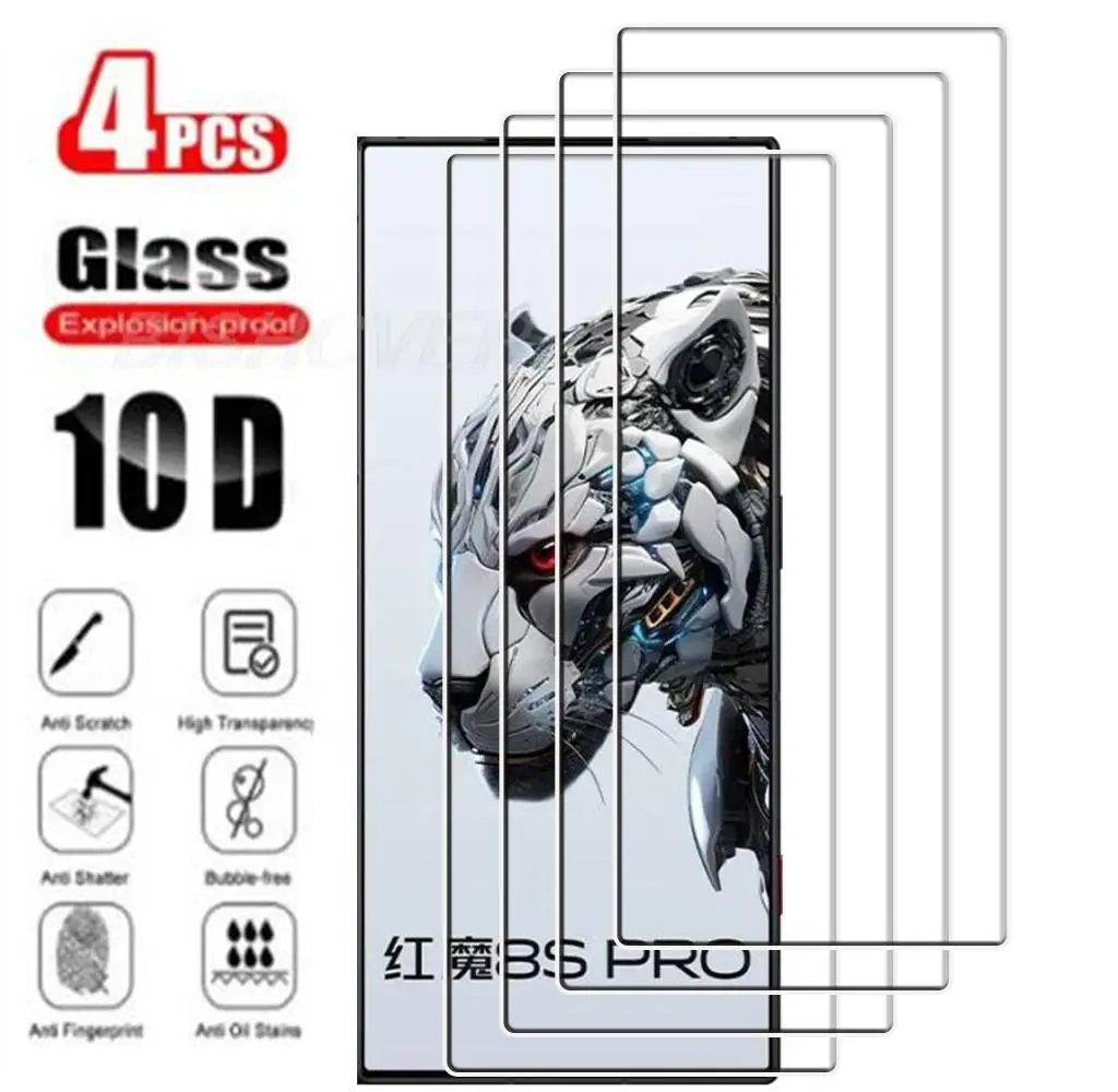 4Pcs Tempered Glass FOR ZTE Nubia Red Magic 8S Pro+ 6.8