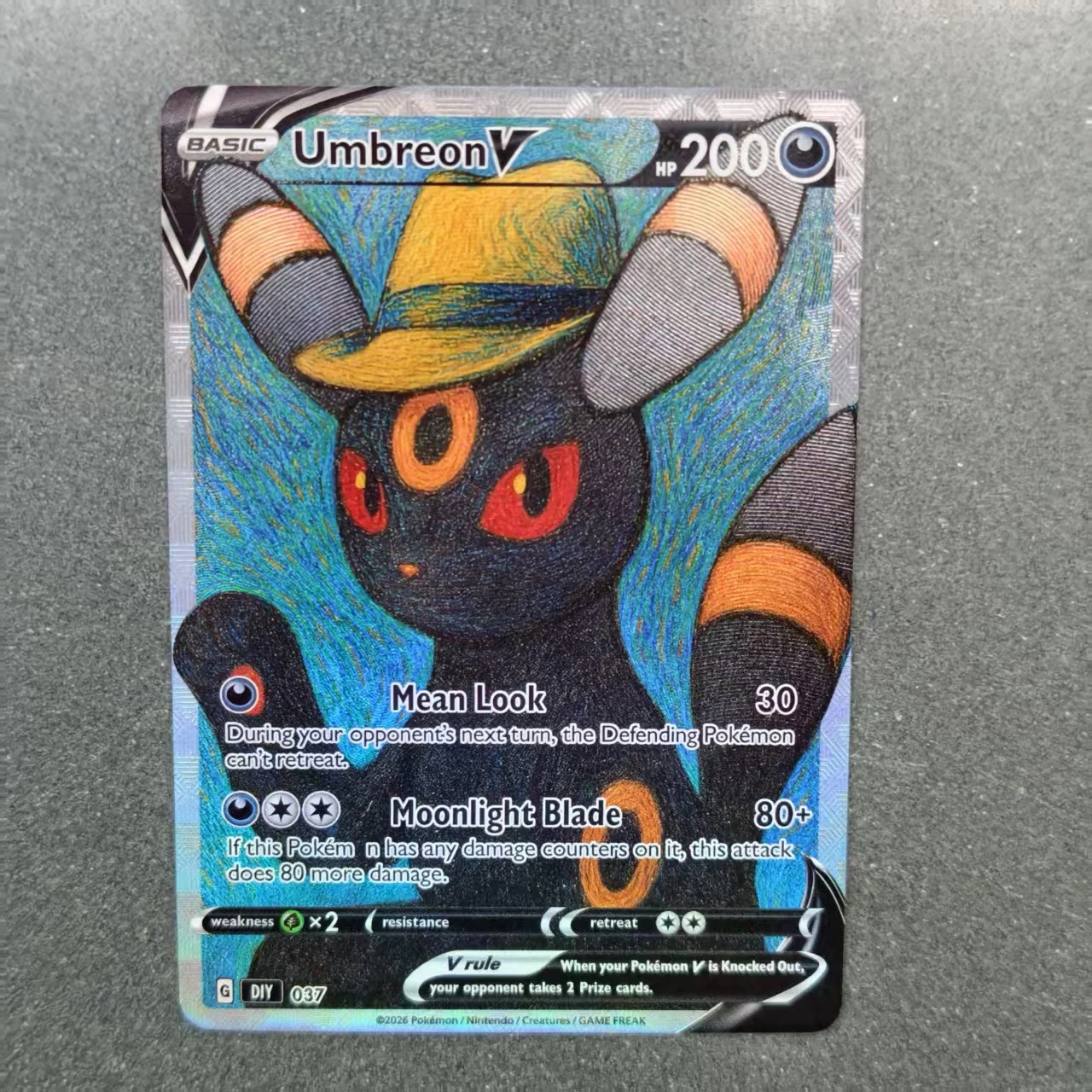 English/PTCG DIY Eeveelution V Series Collection Card Umbreon Sylveon Leafeon Flareon Jolteon Glaceon Holo Texture Replica Cards
