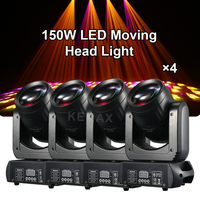 4PCS Mini Beam 150W DJ Mobile Head Rotating LED Moving Head Disco Lights 18Prisms DMX512 Spot Stage For Nightclub Party Wedding