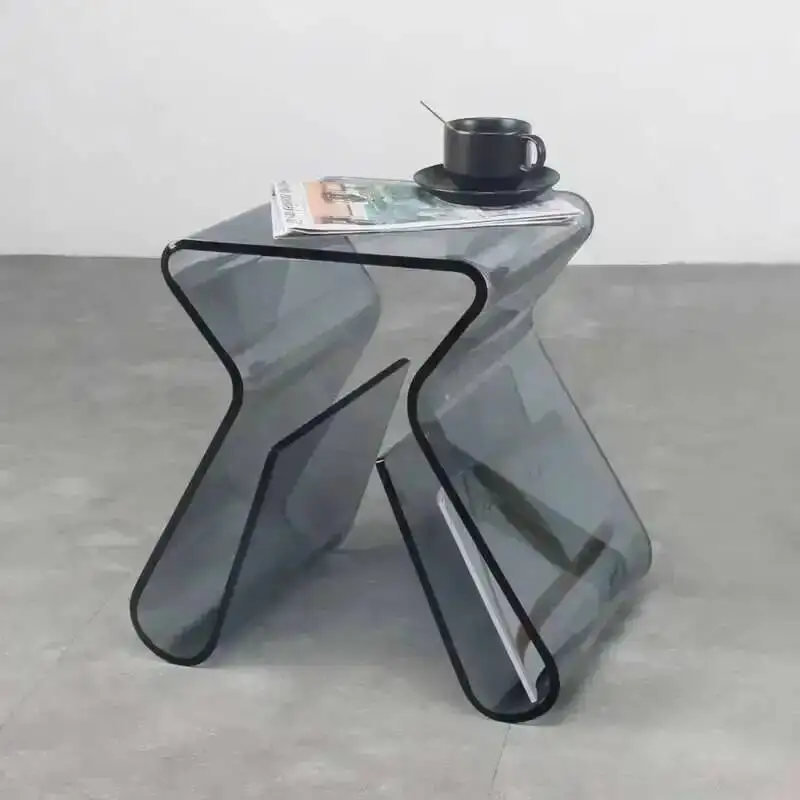 아크릴 거실 소파 사이드 테이블 투명 커피 테이블 침실 침대 옆 테이블 거실 특수 모양 커피 테이블