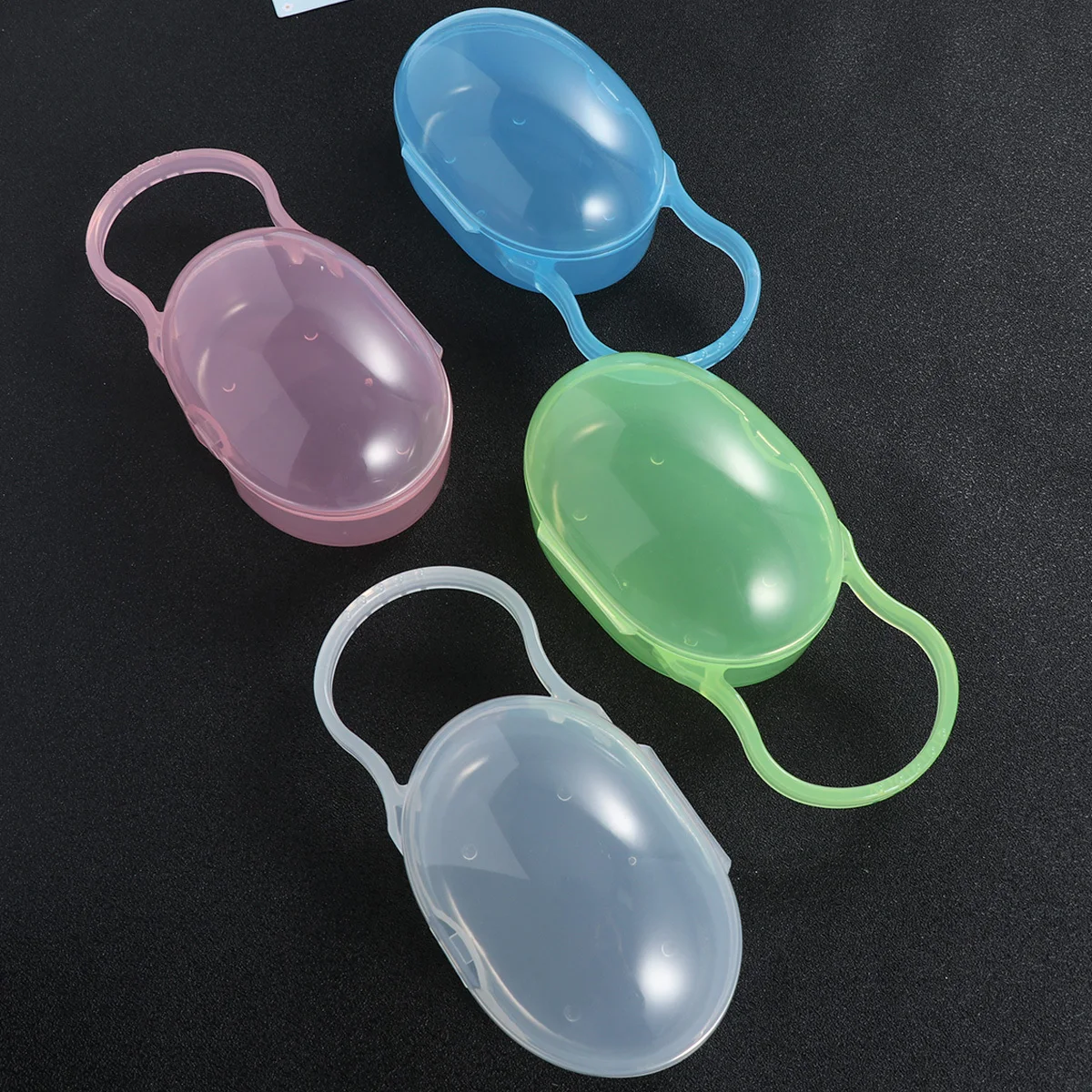 

4Pcs Baby Pacifier Holder Storage Case Portable Infant Newborn Soother Protector with Carry Loop Pacifier Case