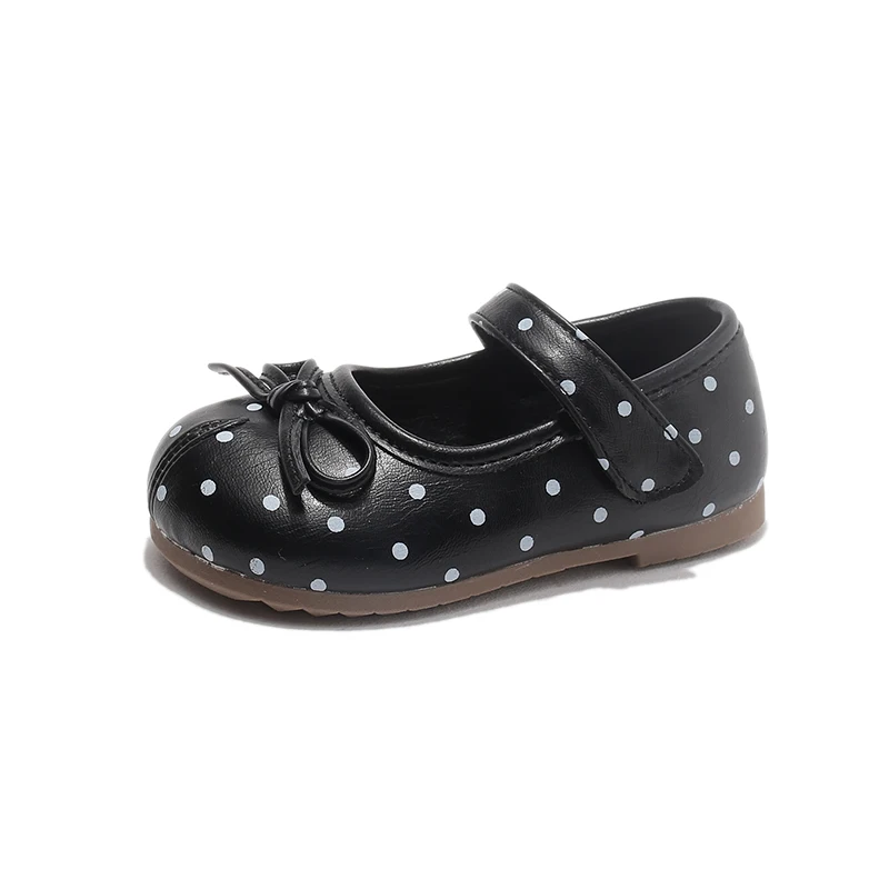 Picture 6: Autumn Girl's Mary Janes Polka Dot Bowknot Sweet Kid's Flat Shoe Solid Colors Anti-slip Daily Versatile Chic Children Shoes