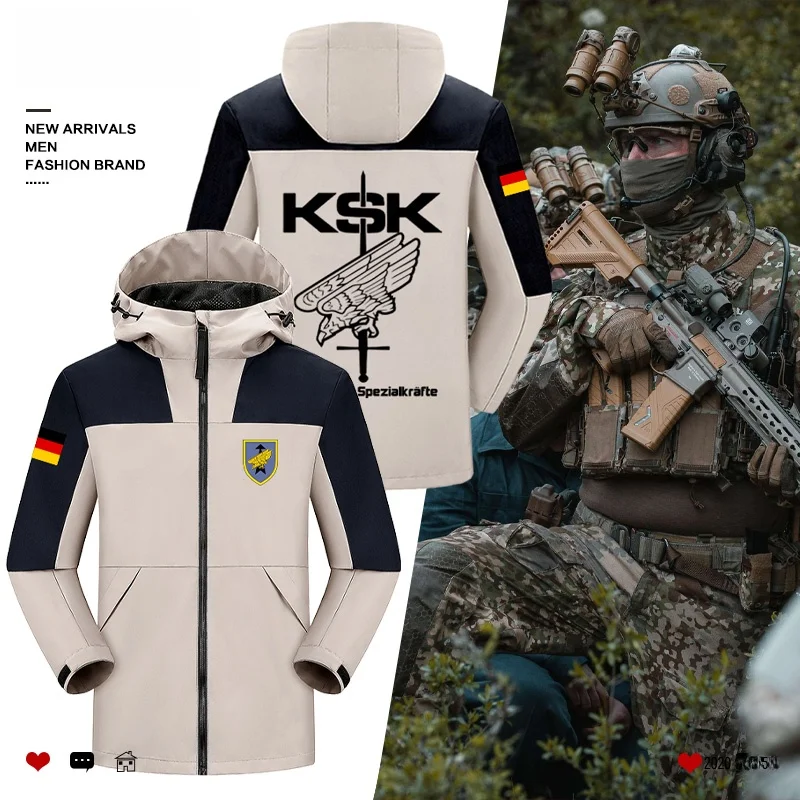 

KSK Special Forces Emblem Pattern Men's Jaet Soft ell Tactical Coat Autumn Winter German Fan Zhang Outerwear