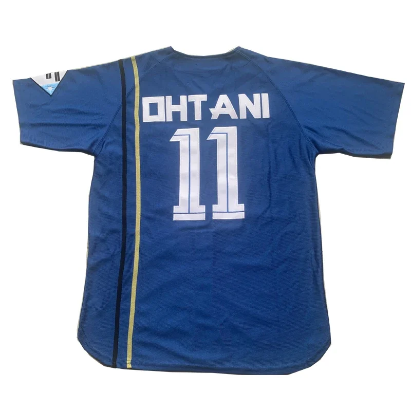 Japão HOKKAIDO NIPPONHAM 11 OHTANI Camisas De Beisebol, Costura Bordados, Alta Qualidade, Barato Esportes Ao Ar Livre Azul, Novo, 2023