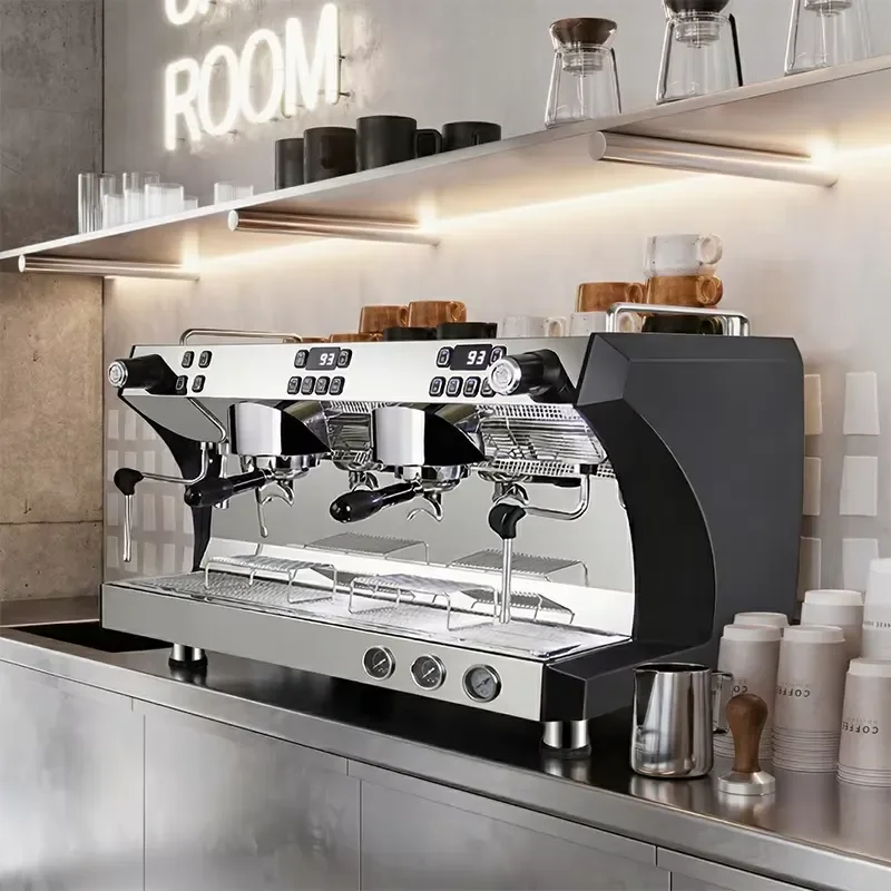 Double Head Semi Automatic Espresso Coffee Machine With Rotary Pump For Commercial Use