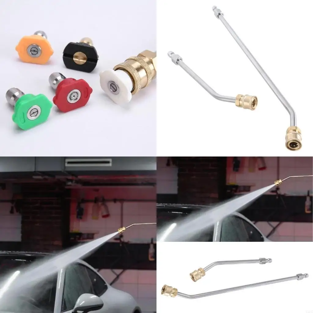 2Pcs Pressure Washer Gutter Cleaner Attachment Power Washer Extension Wand X3UC