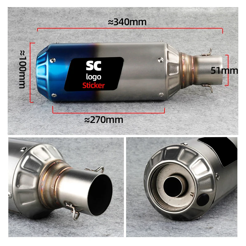 51 مللي متر العالمي sc دراجة نارية العادم الخمار الهروب ل NINJIA300 400 Z800 900 1000 R1R3R6R25 CBR500 1000 GSXR750 600 ZX6R ZX10R
