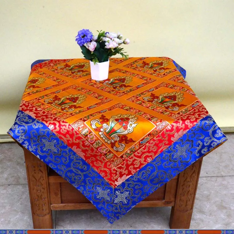 

Wholesale Buddhist supply Nepal family home Buddhism Temple Auspicious Embroidery Buddha Altar cover Table cloth A3