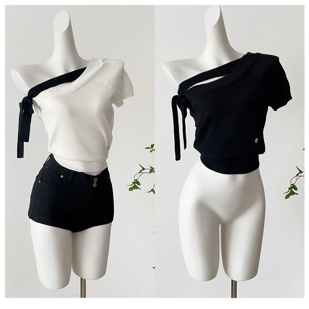 

2025 Женский Shoujo Girl Корейский Y2k Укороченный топ с открытыми плечами Кокетка 2000-х Эстетическая горячая футболка Вязаные футболки Gyaru Y2k Kpop Милый новый