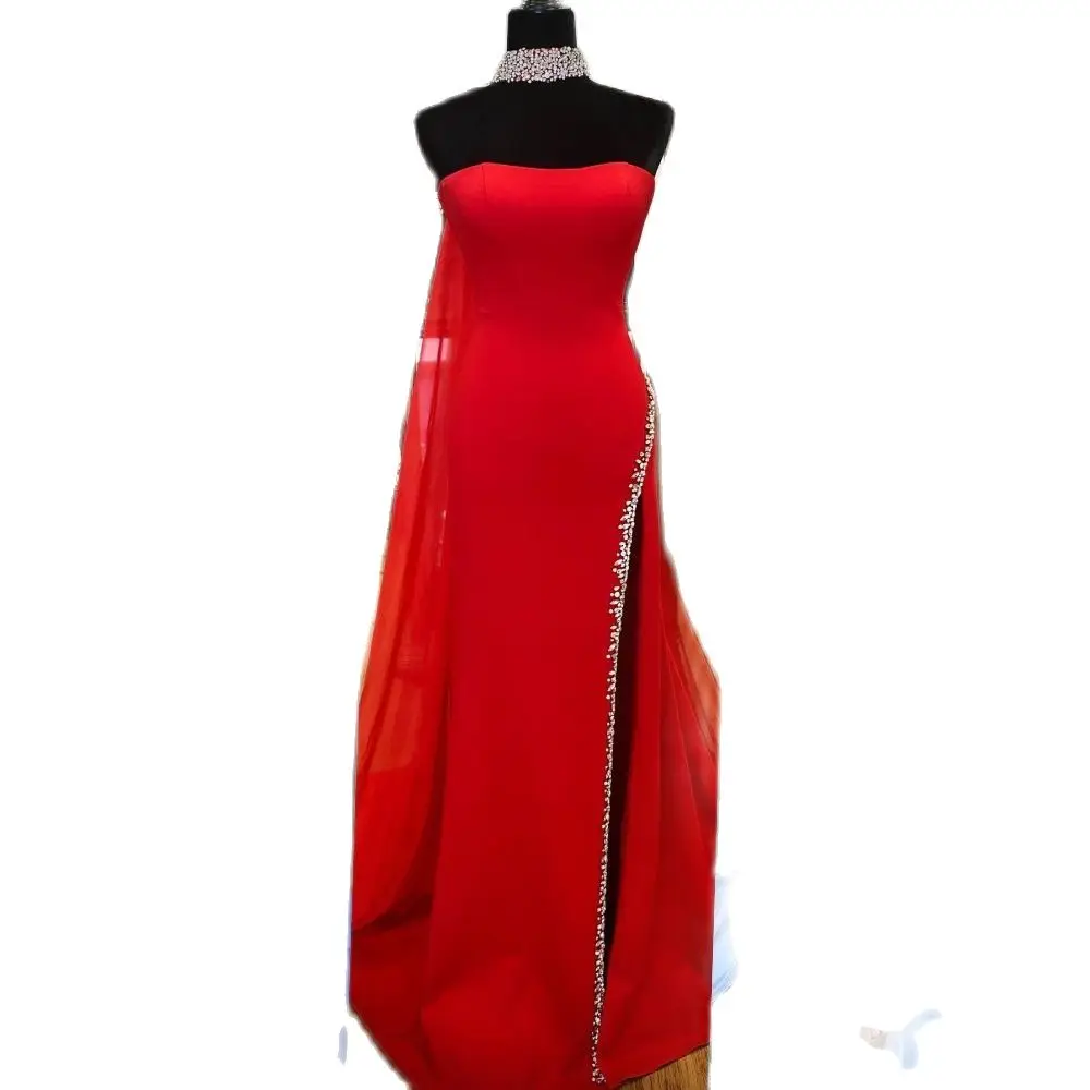 Vestido de fiesta Formal de noche para mujer, maxivestido Sexy con abertura alta para baile de graduación, pista de baile, alfombra roja y blanca, 2022