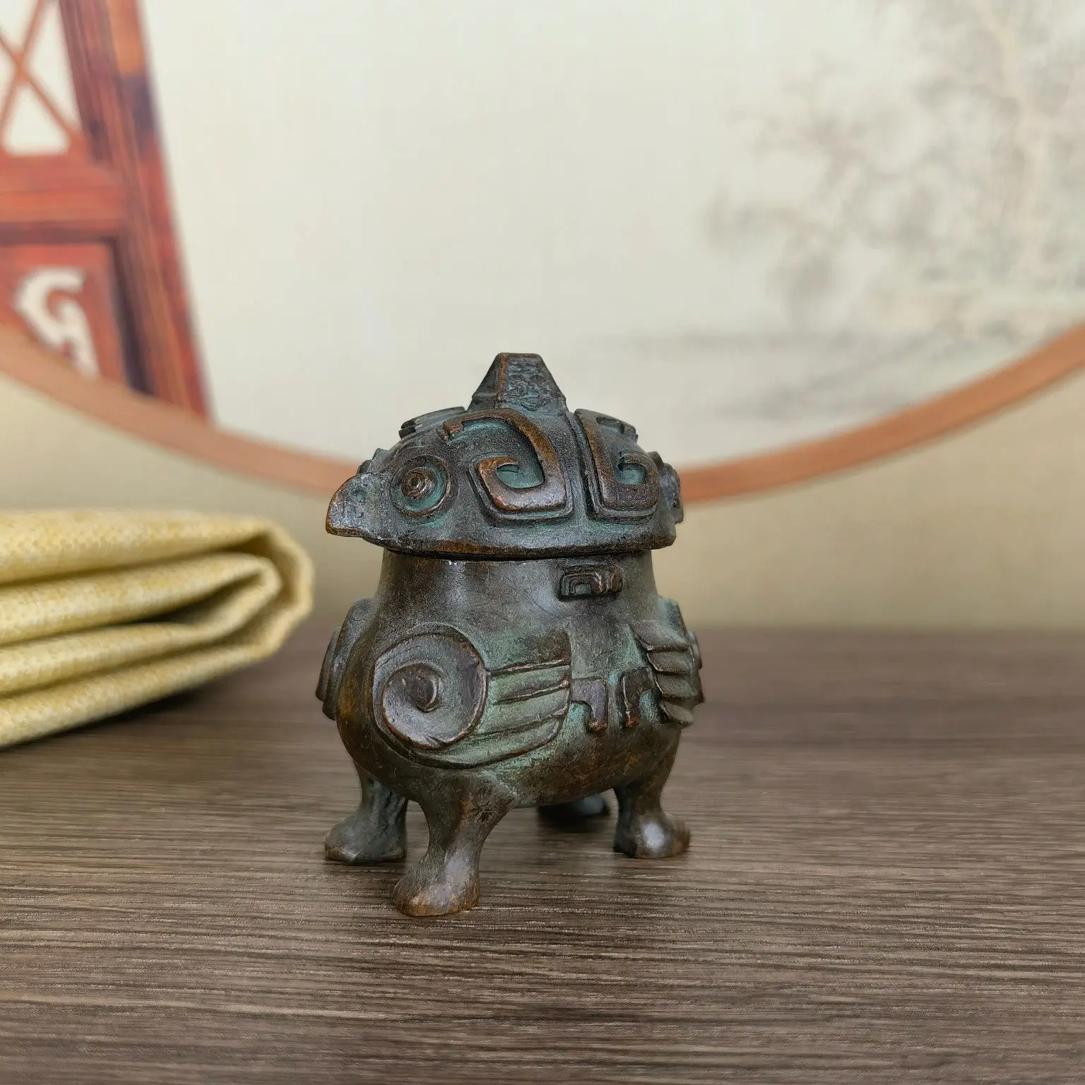 Retro Owl zun Ornament Decoration Tea Pet Figurines Desk Decor Accessories