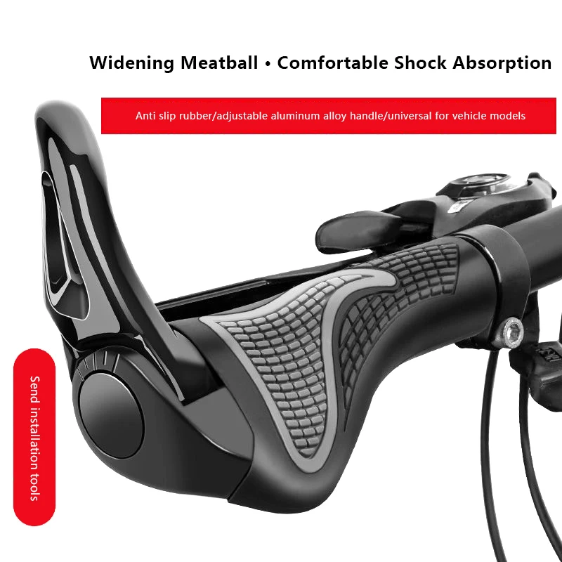 

Bike Handlebar Grips Ergonomics with Extended Bar Non-slip Rubber Bike Grips Durable Shockproof MTB Cuffs Bicycle Accessories