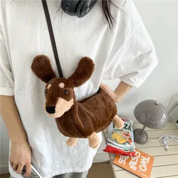 Cartoon Bag Plush Cute Puppy New Shoulder Bag Cute Plush Crossbody Bag Women Children's Bag