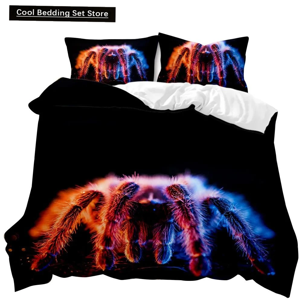 

Spider Duvet Cover Set 3D Print Brown Spider Twin Comforter Cover Set Insect Theme Double Queen King Size Polyester Qulit Cover