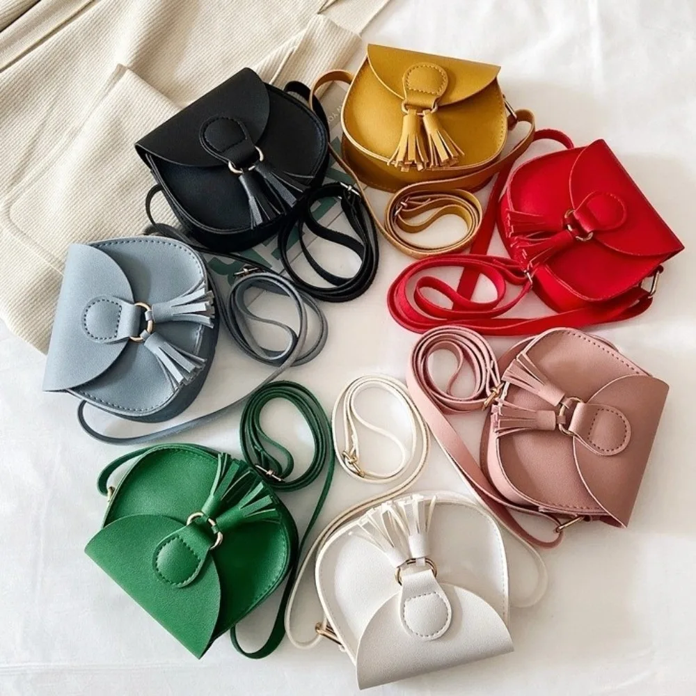 Daily Cute Children Shoulder Bag Mini Size Adjustable Kids Coin Purse PU Leather Tassels Princess Messenger Bag Princess Theme