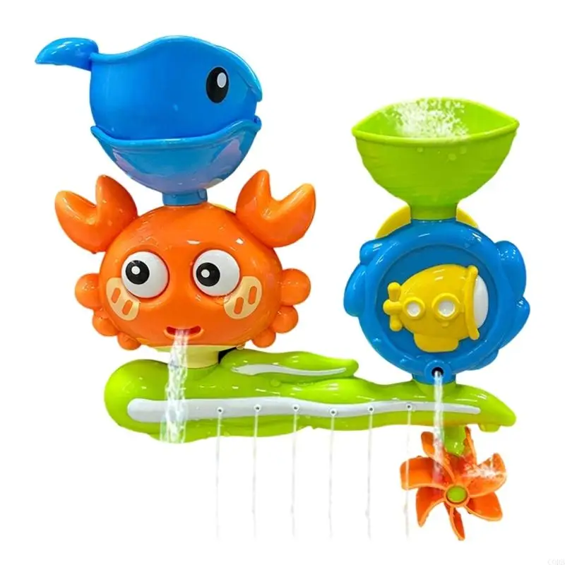 CORB Cartoon Crabs Design Water Spinner Bath Play Toy For Toddler Encourages Sensory Development Bathtub Shower Head Toy