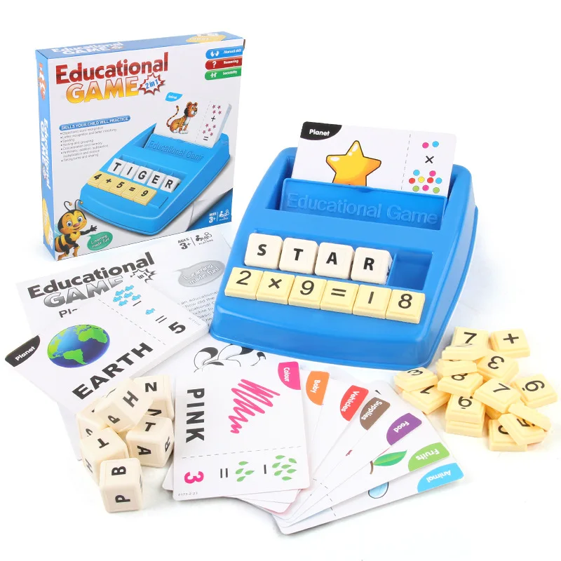 Puzzle d'orthographe pour enfants, correspondance des lettres, jouets d'addition et de soustraction, machine de jeu de mémoire de mot, cadeau amusant, éducation précoce