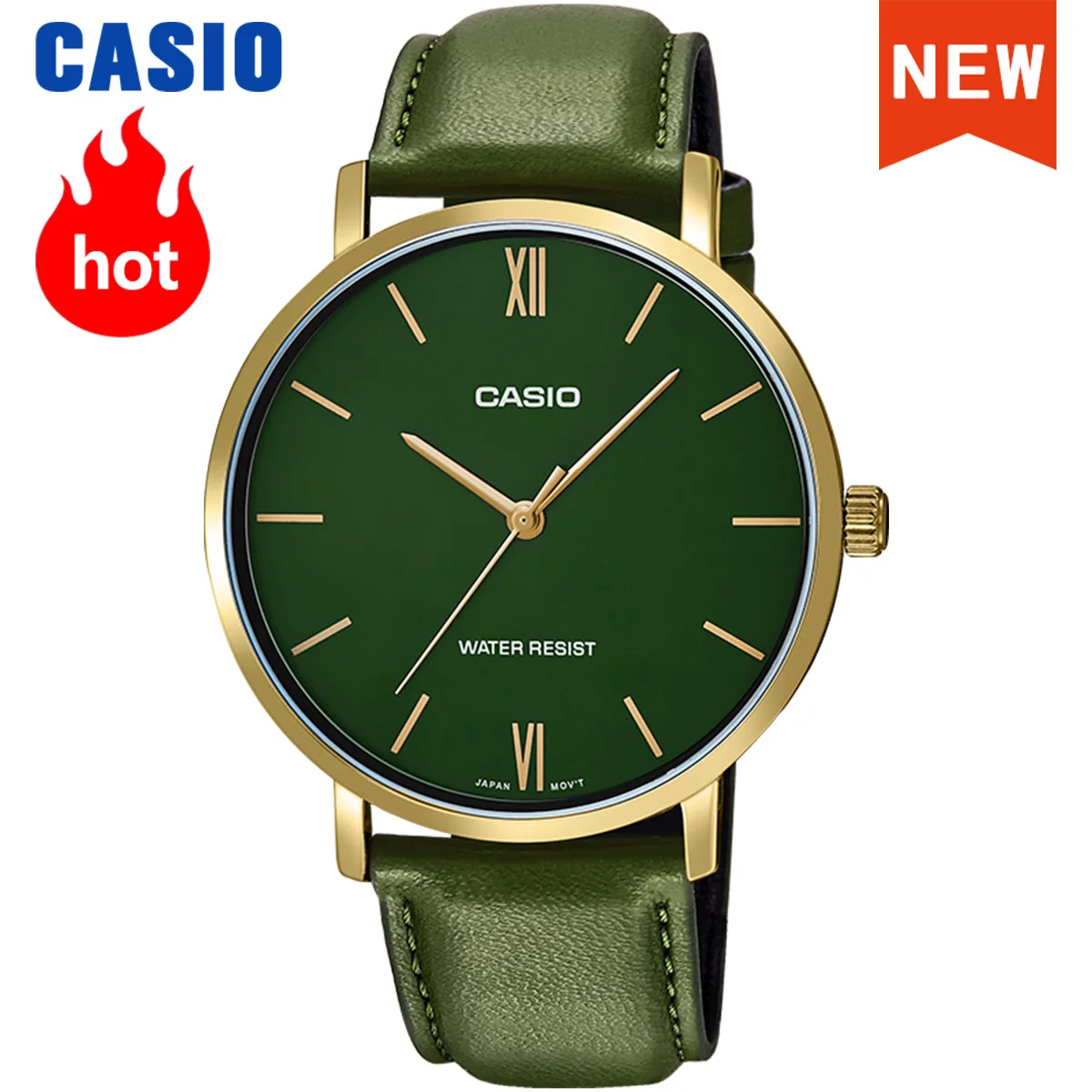 Casio watch for men Brand Luxury Quartz Waterproof watch Steel belts and straps large dial  New model 2023 MTP-VT01 series