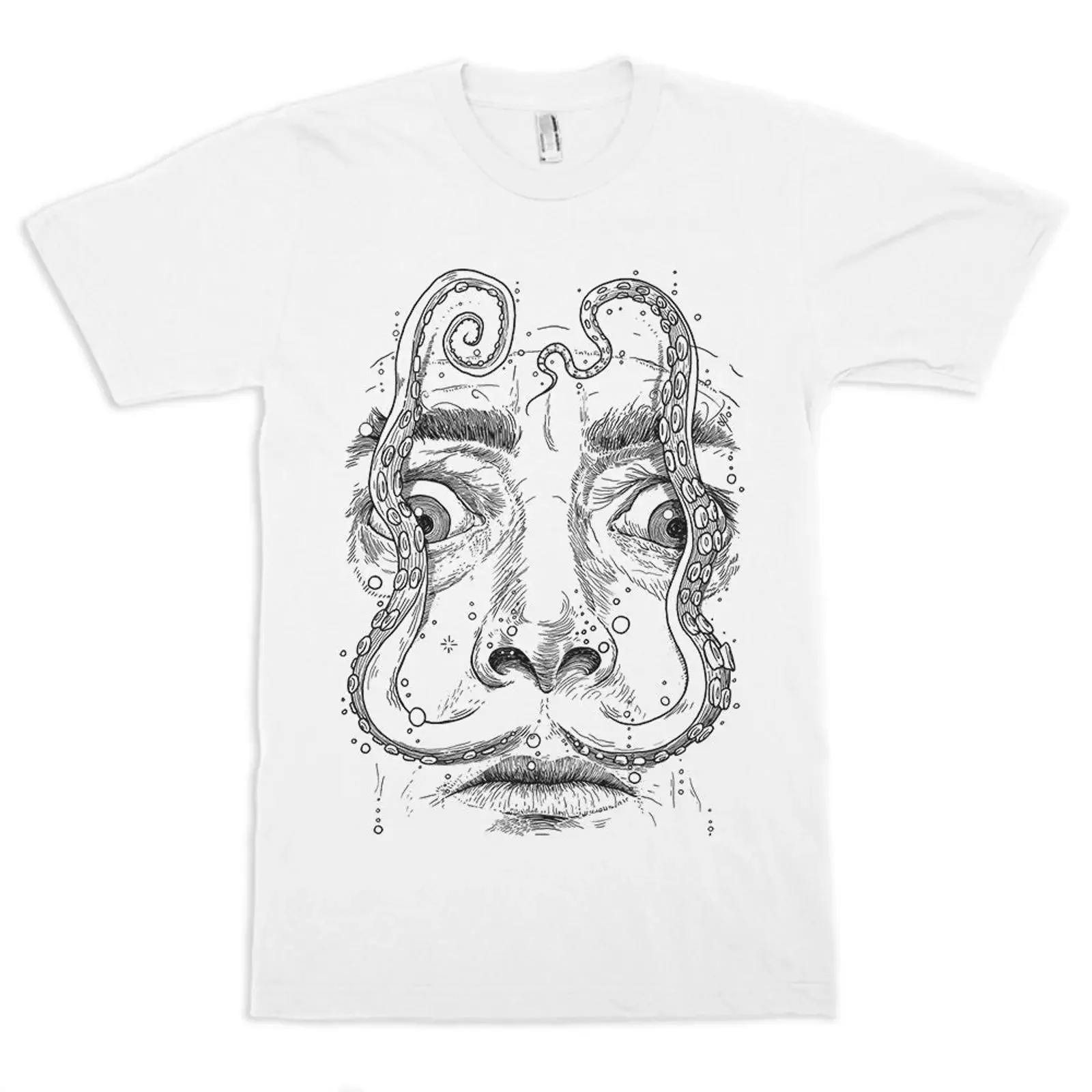 Salvador Dali Mustache Tentacles T Shirt Men's and Women's Sizes bf 141 vintage Washed Stretched Stylish Breathable Slightly