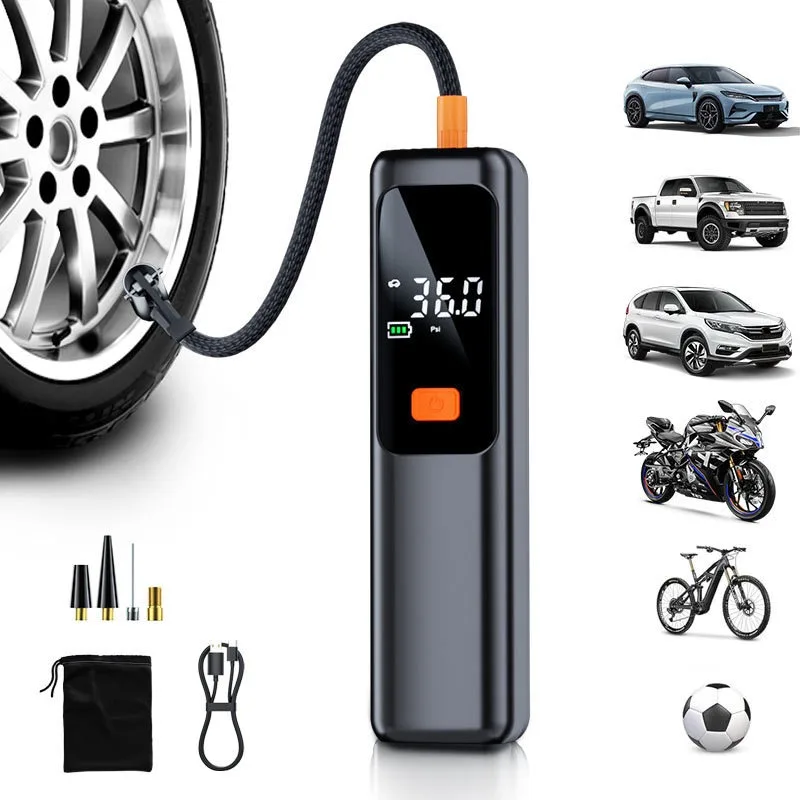 Wireless Car Air Compressor Pump - Portable Electric Inflator For Motorcycle Bicycle And Boat