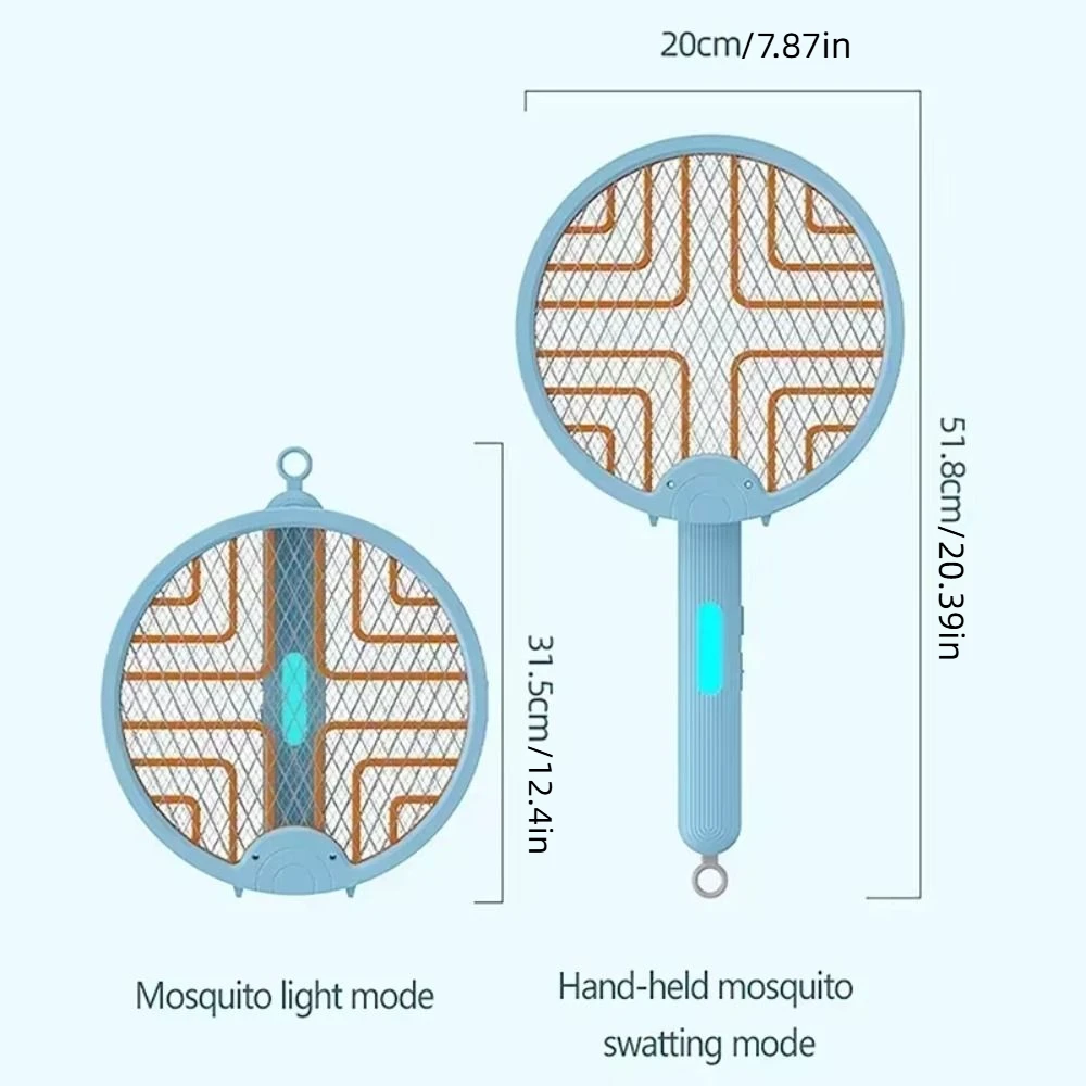 Складная электрическая убийца комаров 2 в 1, USB перезаряжаемая ракетка от комаров, безопасная портативная ловушка для мухобойки