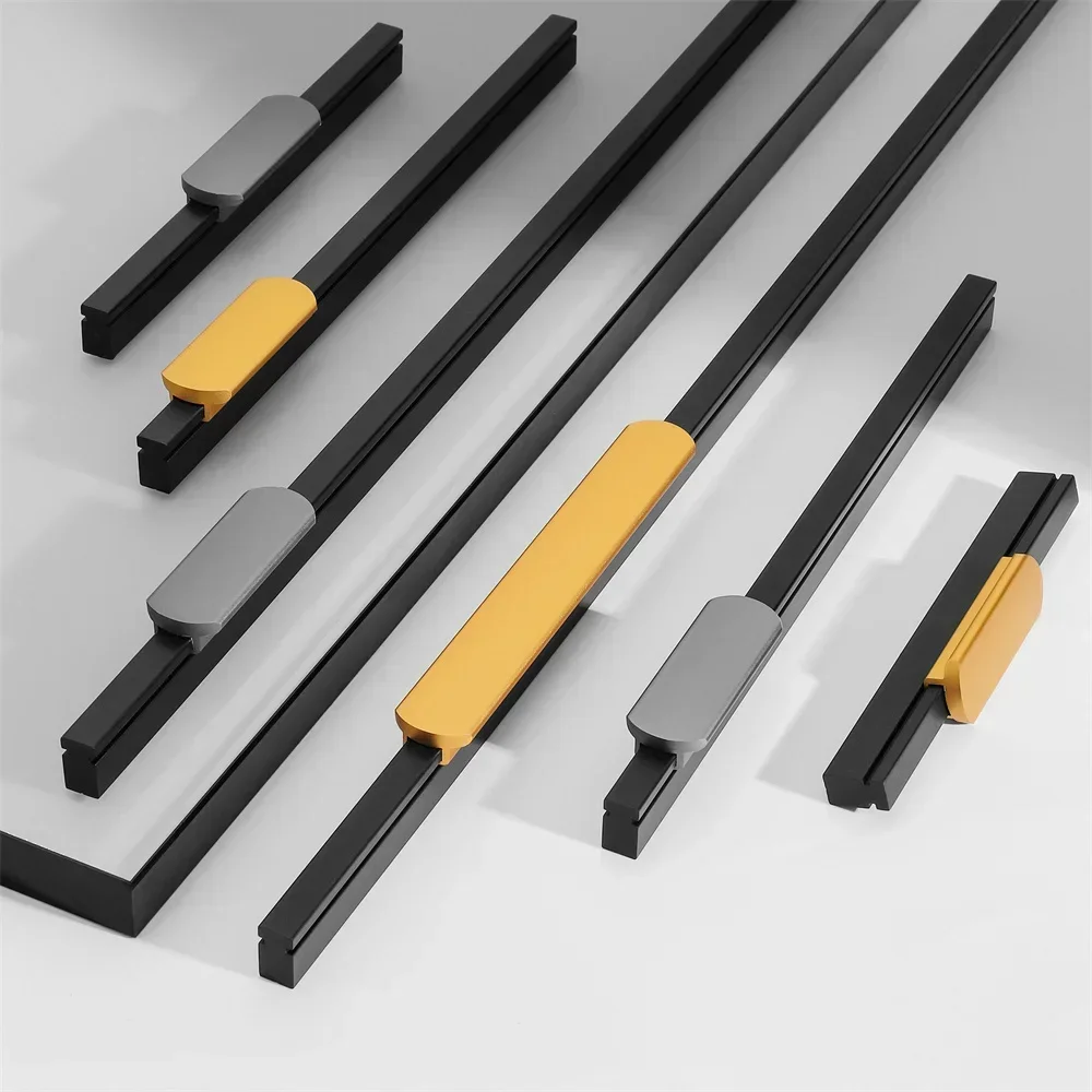 Cabinet Door Handle Light Luxury Black Gold Modern Simple High-end Kitchen Cabinet And Storage Furniture Wardrobe Door Pulls