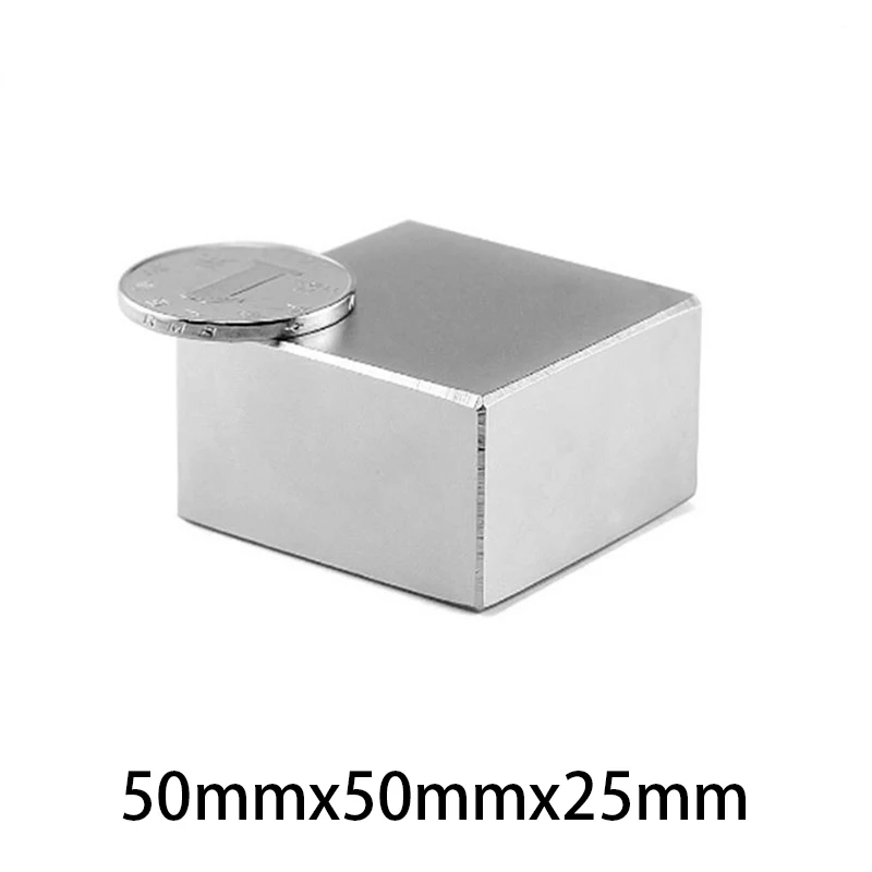 1pc 50x50x25mm Neodym Magnet n35 ndfeb Block super leistungs starke starke permanent magnetische Imane echt 45x45x20mm