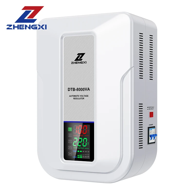AVR 8KVA 10KVA Single Phase AC Stabilizer SVC Air Conditioner Relay Type Voltage Regulator LCD Display CE Certified for Home