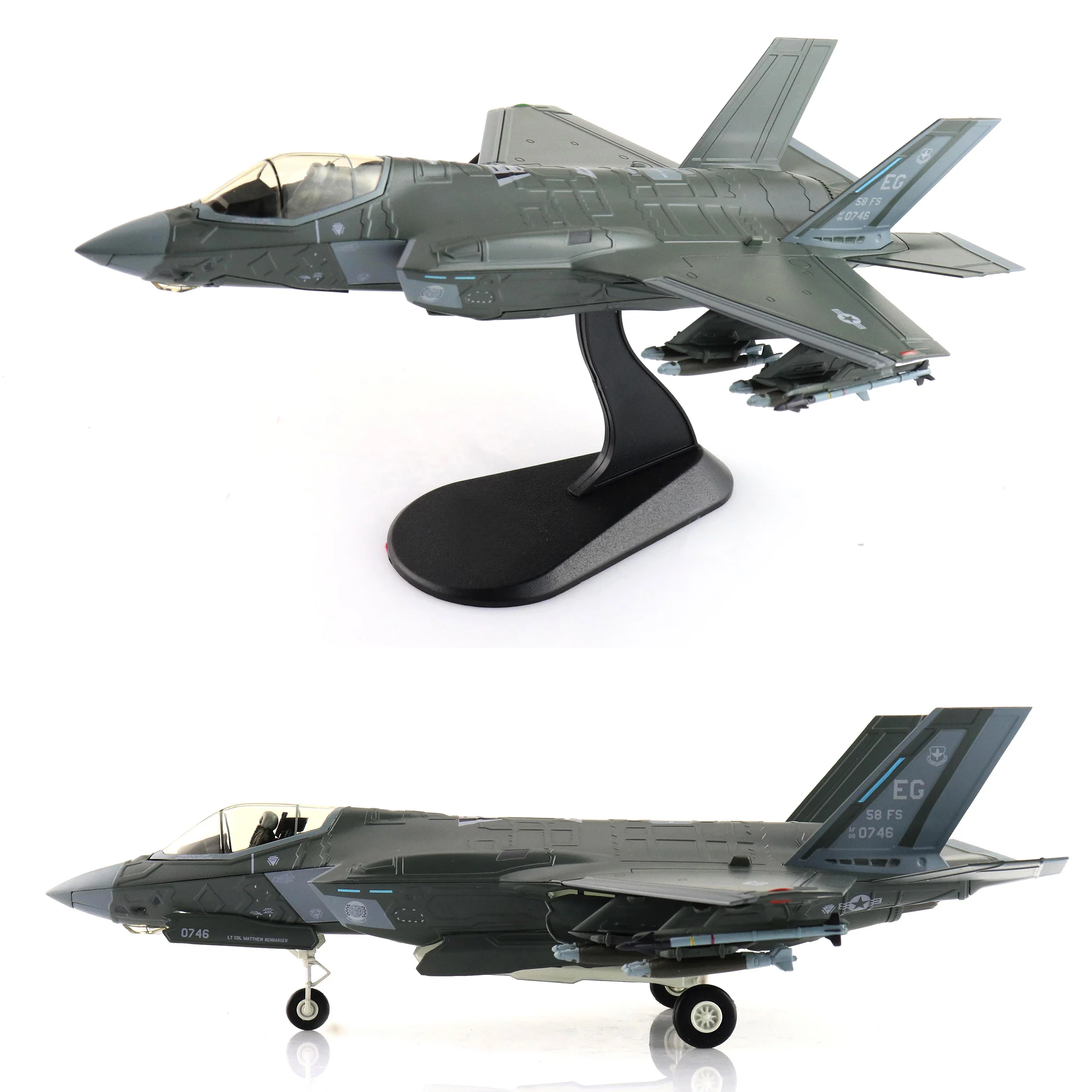 

1/72 HA4439 US F-35A stealth fighter model F-35A 58th FS USAF Elgin AFB 2018 Alloy finished product collection model