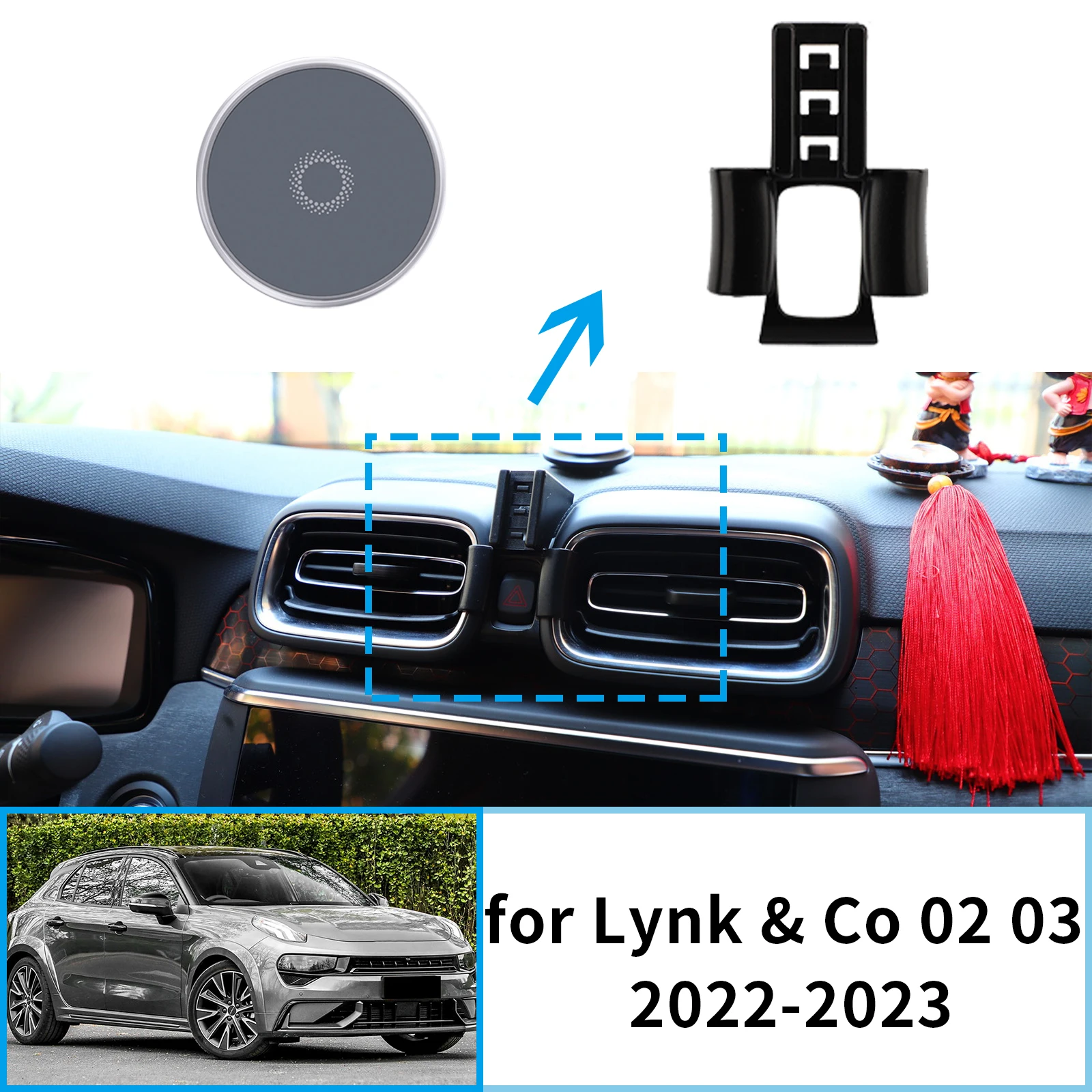 

​​fit for Lynk & Co 02 03 2022 2023 Screen Base Phone Holder Mount ​​ Secure Clip Car​​ accessoires