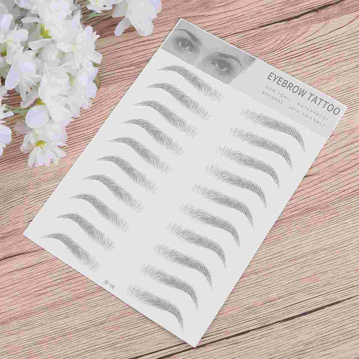 Natural Tattoo Eyebrow Stickers Eyebrows 3d Stencils Transfer Water Proof Black