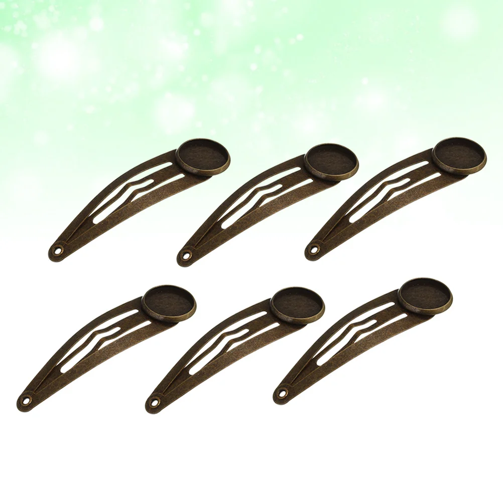 

10pcs 12mm DIY Barrette Clip Snap Hair Clip Small Round Tray Hair Clip DIY Hair Accessories ( Brass)