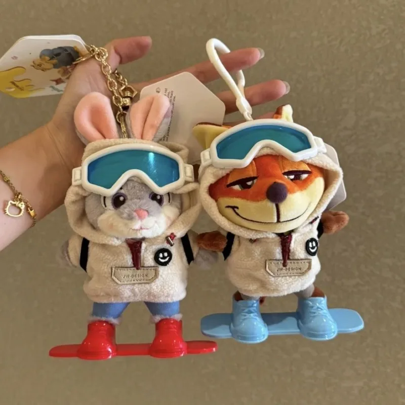 

Disney Zootopia Merchandise Judy Nick Ski Series Cute Soft Plush Doll Keychain Charm Couple Gift Holiday Christmas Gift Couples